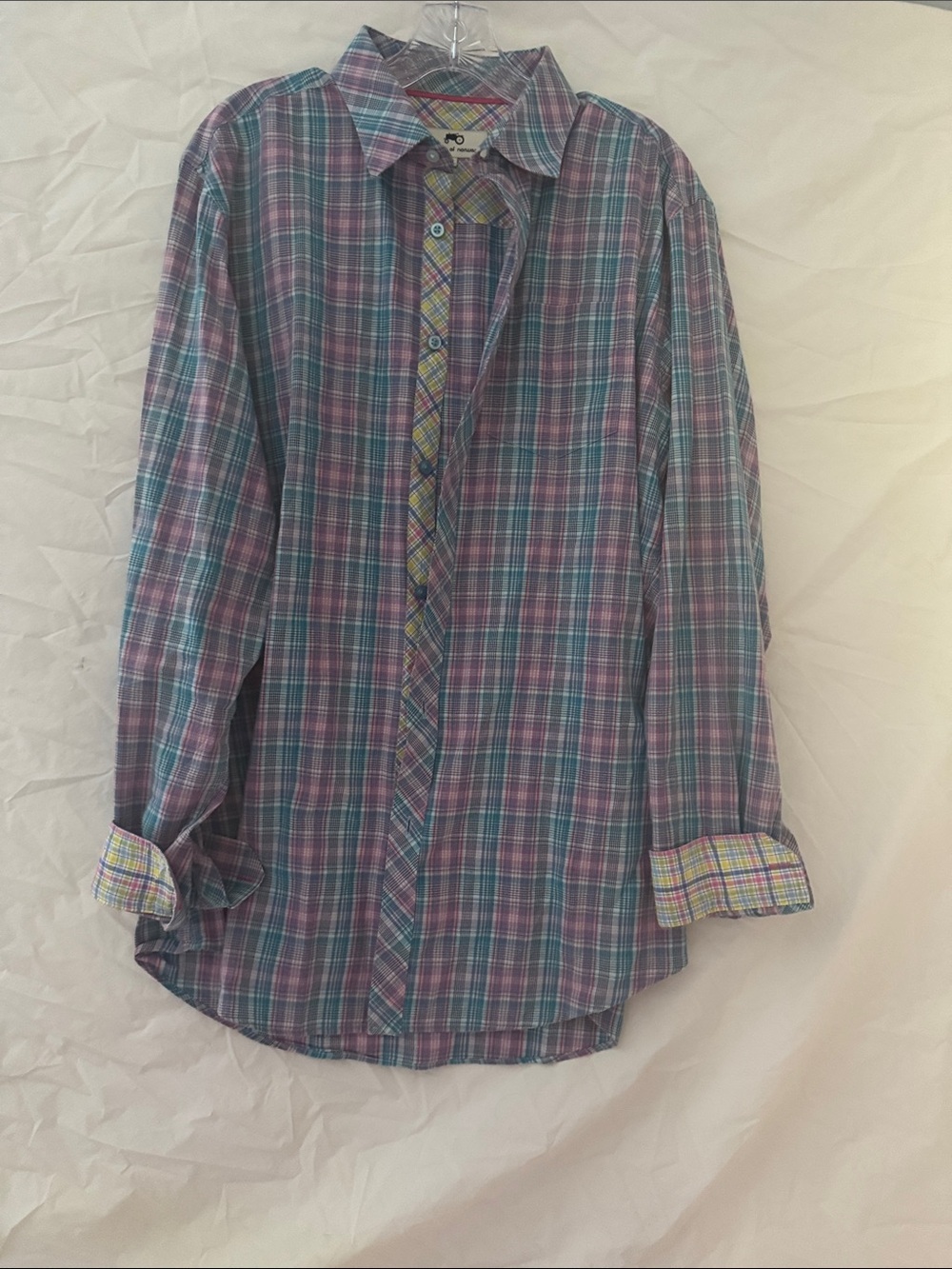 Moods of Norway Pastel Purple & Blue Plaid Button-Down Shirt